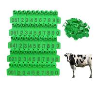 Número de la etiqueta de oído del ganado, Livestock Ear Tags For Cattle Pigs Goats Sheep Pack Of 100 Multicolor Multiple Sizes(Green 4 * 5cm (1.57 * 1.96in),001-100)