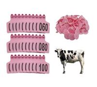 Número de la etiqueta de oído del ganado, Livestock Ear Tags For Cattle Pigs Goats Sheep Pack Of 100 Multicolor Multiple Sizes(Pink 4 * 5cm(1.57 * 1.96in),401-500)
