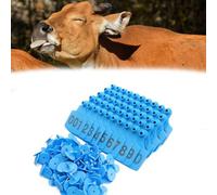 Número de la etiqueta de oído del ganado, Livestock Ear Tags Pack Of 100 Multicolor Multiple Sizes With Number Range 001-500(Blue 6 * 7.5cm (2.36 * 2.95in),301-400)