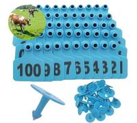 Número de la etiqueta de oído del ganado, Livestock Ear Tags With Numbers 001-500 Multicolor Multiple Sizes Pack Of 100(Blue 6 * 7.5cm (2.36 * 2.95in),101-200)