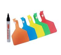 Número de la etiqueta de oído del ganado, TPU Blank One-Piece Z Type Livestock Ear Tag Pack Of 50 Or 100 Pieces Multicolor(Mixed Colors,50pcs+pen)