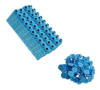 Número de la etiqueta de oído del ganado, TPU Livestock Ear Tags 001-1000 Pack Of 1000 With 1 Applicator Multicolor 5.3x1.9cm(Blu,901-1000)