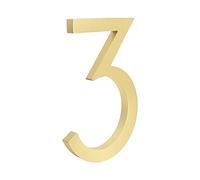 Número de la puerta, Gran Letrero Arquitectónico Moderno Flotante Dorado de 15 cm, Llamativo en Casas o Buzones(3,10cm)