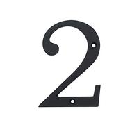 Número de la puerta, Número de casa 0-9 Número de puerta de aleación de zinc sólido negro mate, aplicación for casa, jardín, buzón, calle(Black 2)