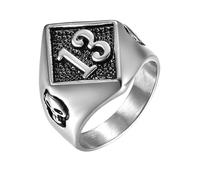 Número de la Suerte 13 Anillo Estilo Biker Anillos de calavera de acero inoxidable Hombre Vintage Plata Oro Joyería Moda Clásica Presente