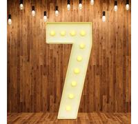 Número de lámpara LED con números iluminados 0 1 2 3 4 5 6 7 8 9 - Luces blancas cálidas, 10 LED, decoración de bodas para cumpleaños, fiestas, bodas, vacaciones, casa y bar, grande, 100 cm (7)