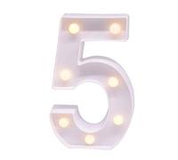 Número de luces LED 3D, color blanco, número 5