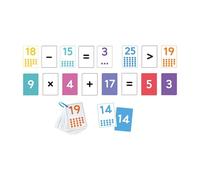 AWHAO Número de Tarjetas Flash, Juegos de matemáticas para niños, 50 Cartas, Tarjetas Flash 0-25 Tarjetas de matemáticas para Maestros educación en el hogar