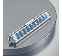 Número de teléfono luminoso profesional para luz de estacionamiento, accesorio de decoración interior antideslizante, PVC ABS lavable, base (base plateada)