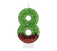 Número de vela de cumpleaños, verde marrón Velas de cumpleaños Número Parafina Número Número Vela Toppers para pasteles Decoraciones para fiestas de cumpleaños Juego (número 8)