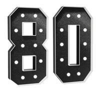 Número Iluminado For Cumpleaños,Números Decorativos Iluminados Con LED,Con Pistola Pegamento Caliente Y Soporte For Decoración Cumpleaños,Festivales,Bodas(Black Number 80,4FT)