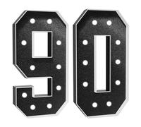 Número Iluminado For Cumpleaños,Números Decorativos Iluminados Con LED,Con Pistola Pegamento Caliente Y Soporte For Decoración Cumpleaños,Festivales,Bodas(Black Number 90,4FT)
