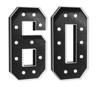 Número Iluminado For Cumpleaños,Números Decorativos Iluminados Con LED,Con Pistola Pegamento Caliente Y Soporte For Decoración Cumpleaños,Festivales,Bodas(Black Number 60,4FT)