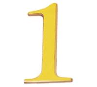 Numero Latón ""1"" 10 cm. con Tornilleria Oculta (Blister 1 Pieza)