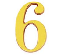 Numero Latón ""6"" 10 cm. con Tornilleria Oculta (Blister 1 Pieza)