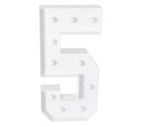Número LED iluminado, 100 cm, número grande con bombillas, 0, 1, 2, 3, 4, 5, 6, 7, 8, 9, con caja de pilas, 2000 - 3000 K, para graduaciones, bodas (5)