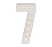 Número LED iluminado, 100 cm, número grande con bombillas, 0, 1, 2, 3, 4, 5, 6, 7, 8, 9, con caja de pilas, 2000 - 3000 K, para graduaciones, bodas (7)