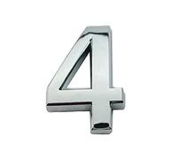 NúMero Placa Casa Autoadhesiva Flotante 3D Pegatinas Impermeables Puerta PláStico ABS DíGitos Letrero Galvanoplastia NíQuel Para El Hogar BuzóN Al Aire Libre Apartamento DireccióN (3.5cm,Plata 4)