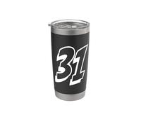 Número Treinta Uno #31 Uniforme Deportivo Delantero y Trasero Vaso térmico de acero inoxidable de doble pared