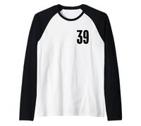 Número Treinta y Nueve #39 Uniforme de Equipo Deportivo Cumpleaños 39 Camiseta Manga Raglan