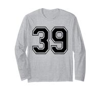 Número Treinta y Nueve # 39 Uniforme de Equipo Deportivo Cumpleaños 39 Manga Larga