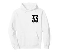 Número Treinta y Tres #33 Uniforme de Equipo Deportivo Cumpleaños 33 Sudadera con Capucha