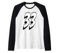 Número Treinta y Tres #33 Uniforme del Equipo Deportivo Cumpleaños 33 Camiseta Manga Raglan