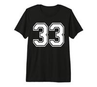 Número Treinta y Tres # 33 Uniforme del Equipo Deportivo Cumpleaños Camiseta Premium