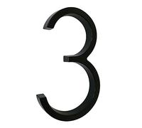 Número Tres de Casa/Calle de tornillo, color negro, aspecto flotante, 12,5 cm (3)