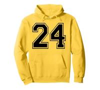 Número veinticuatro #24 Uniforme de Equipo Deportivo cumpleaños 24 Sudadera con Capucha