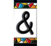 Número y letras para casa, Cerámica Pintada a Mano 5 x 11 cm md trencadis, Grabado y Cerámica Española (Letra)