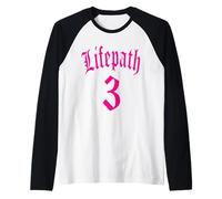 NUMEROLOGÍA Nacimiento Camino DE LA Vida 3 Tres NÚMERO ÁNGEL Camiseta Manga Raglan