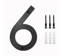 Numeros Adhesivos 200mm/8 In Floating House Number ABS Black Relief Numbers Address Sign 0-9 Letters Big Modern Door Plates Home Outdoor Numeros(6)