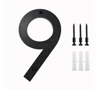 Numeros Adhesivos 200mm/8 In Floating House Number ABS Black Relief Numbers Address Sign 0-9 Letters Big Modern Door Plates Home Outdoor Numeros(9)
