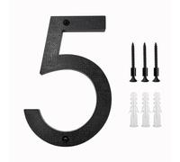 Numeros Adhesivos 200mm/8 In Floating House Number ABS Black Relief Numbers Address Sign 0-9 Letters Big Modern Door Plates Home Outdoor Numeros(5)