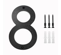 Numeros Adhesivos 200mm/8 In Floating House Number ABS Black Relief Numbers Address Sign 0-9 Letters Big Modern Door Plates Home Outdoor Numeros(8)