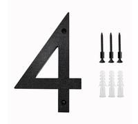 Numeros Adhesivos 200mm/8 In Floating House Number ABS Black Relief Numbers Address Sign 0-9 Letters Big Modern Door Plates Home Outdoor Numeros(4)