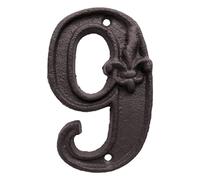 Numeros Adhesivos Cast Iron House Number Sign 0-9 Alphabet Letters 5 Inch Signage Home Door Numbers Outdoor Address Numeros Puerta Pretty Well(9)