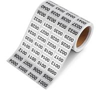 Numeros Adhesivos, etiquetas adhesivas con números consecutivos del 0001 al 2000, pegatinas impermeables con números de inventario para la clasificación de almacenamiento de inventario