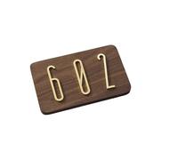 Numeros Adhesivos Placas de puerta DIY, números latón con decoración madera, figuras dirección casa, letrero, altura del tablero nogal(2)