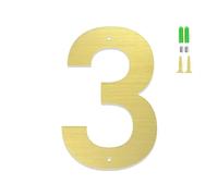 Números casa 3/4/5/6/7/8 pulgadas, número puerta metal moderno acero inoxidable, cartel dirección dorado para buzón con tornillos, para exterior, apartamento, jardín, calle, cafetería(3,8In)