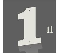 Números casa 3/4/5 pulgadas, número puerta hierro metálico moderno, señal letras dirección blanca para buzón con tornillos, para habitación, exterior la casa, oficina, jardín, calle, café(1,3In)