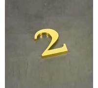 Números casa autoadhesivos 4 pulgadas en oro/bronce, número puerta, pegatinas decorativas impermeables, número dirección aleación zinc moderna para buzón exterior para hotel jardín café(Gold 2)