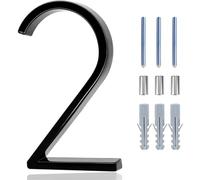 Numeros Casa Exterior 5inch Floating House Numbers Zinc Alloy Black Modern Number Signs On The Door Apartment Mailbox Address Plate Sign With Nail Kit(2)