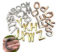 Numeros Casa Exterior Adhesive Letters Placard House Number Outdoor 50-70mm English Hotel Door Alphabet Home Exterior Numbers(A,70X50 MM_GOLDEN)