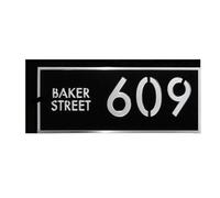 Numeros Casa Exterior,Números Casa Exterior Letrero de casa personalizado for exteriores, corte láser 3D, acrílico, placa matrícula, decoración calle con nombre(Black(Silver text),5.5x14 inch)