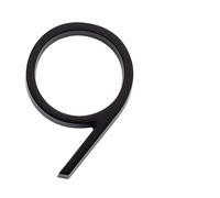 Numeros Casa Exterior Números de casa flotantes for exteriores 142 mm, letreros numéricos modernos for puerta, placa buzón y dirección apartamento gran tamaño en color negro, n.° 0-9(9)