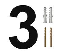 Numeros Casa Exterior Números de casa flotantes metal 15/20/25/30 cm con instalación por tornillo, placa dirección for puerta calle exterior, número for el hogar(No.3,20cm)