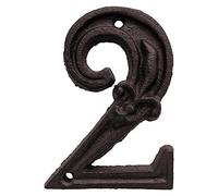 Numeros Casa Exterior Placa de dirección de puerta antigua de metal de hierro fundido con número de casa único, placa de dirección de apartamento, decoración atractiva NúMeros Para Casas(2)