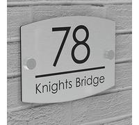 Numeros casa Exterior Señal Personalizar Casa Número Placas Puerta de la Calle Nombre de la Placa de Pared - Oro Plata (Color : Silver, Size : 14cm*20cm)